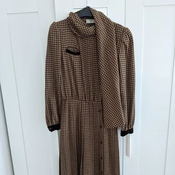 blue dress for baby girl Cocoa and Cream Houndstooth Mini Dress